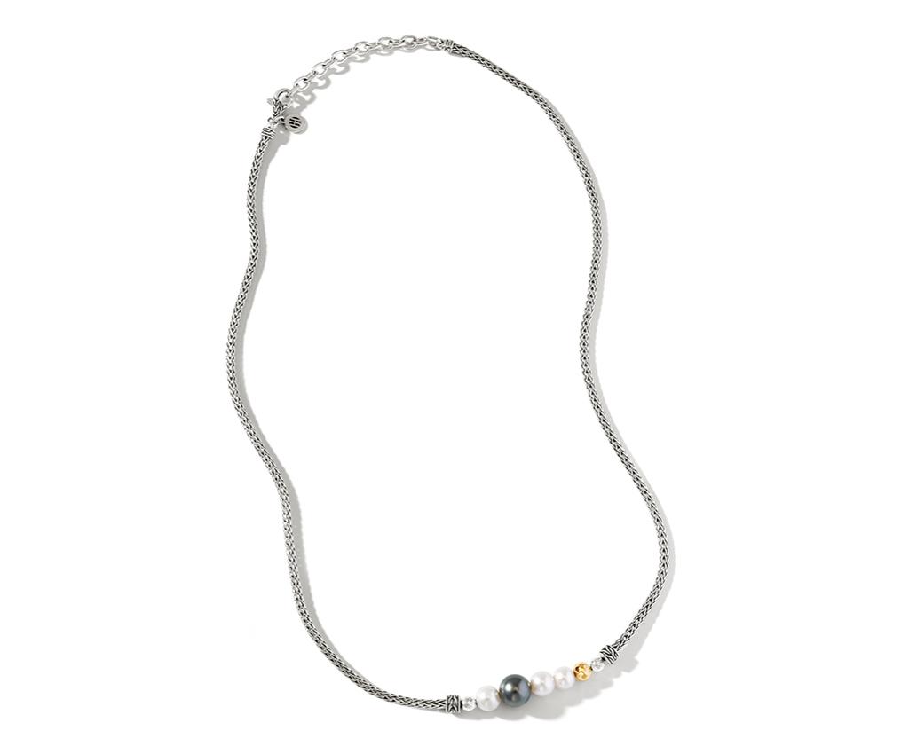 JH Essential Hammered 18K Gold &amp; Silver Necklace with Pearls